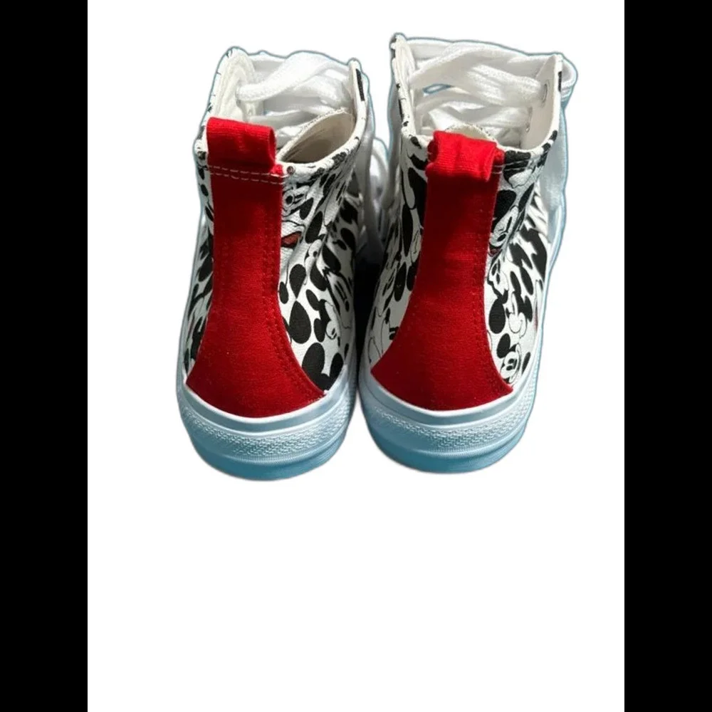 Disney Mickey Mouse High-Top Sneakers White/Black Women's Size 8 EUR 39.5 NWOT